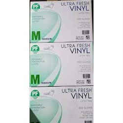 Ultra Fresh Gloves Vinyl Disposable PF Clear Medium Bx100